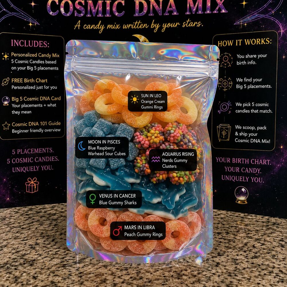 Personalized Birth Chart Candy Mix Astrology Zodiac Gift Cosmic DNA Big 5